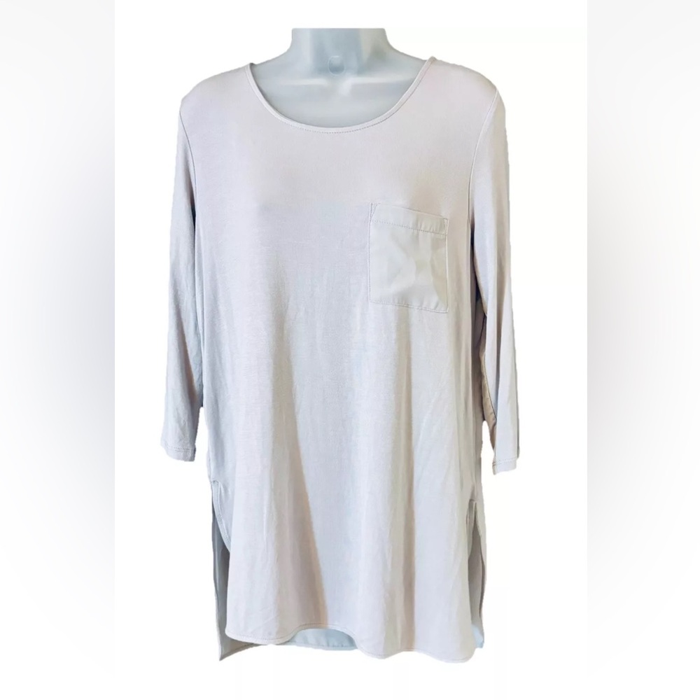 Rose + Olive Women's Pocket Tunic Neutral 3/4 Sleeve Size S Minimalist